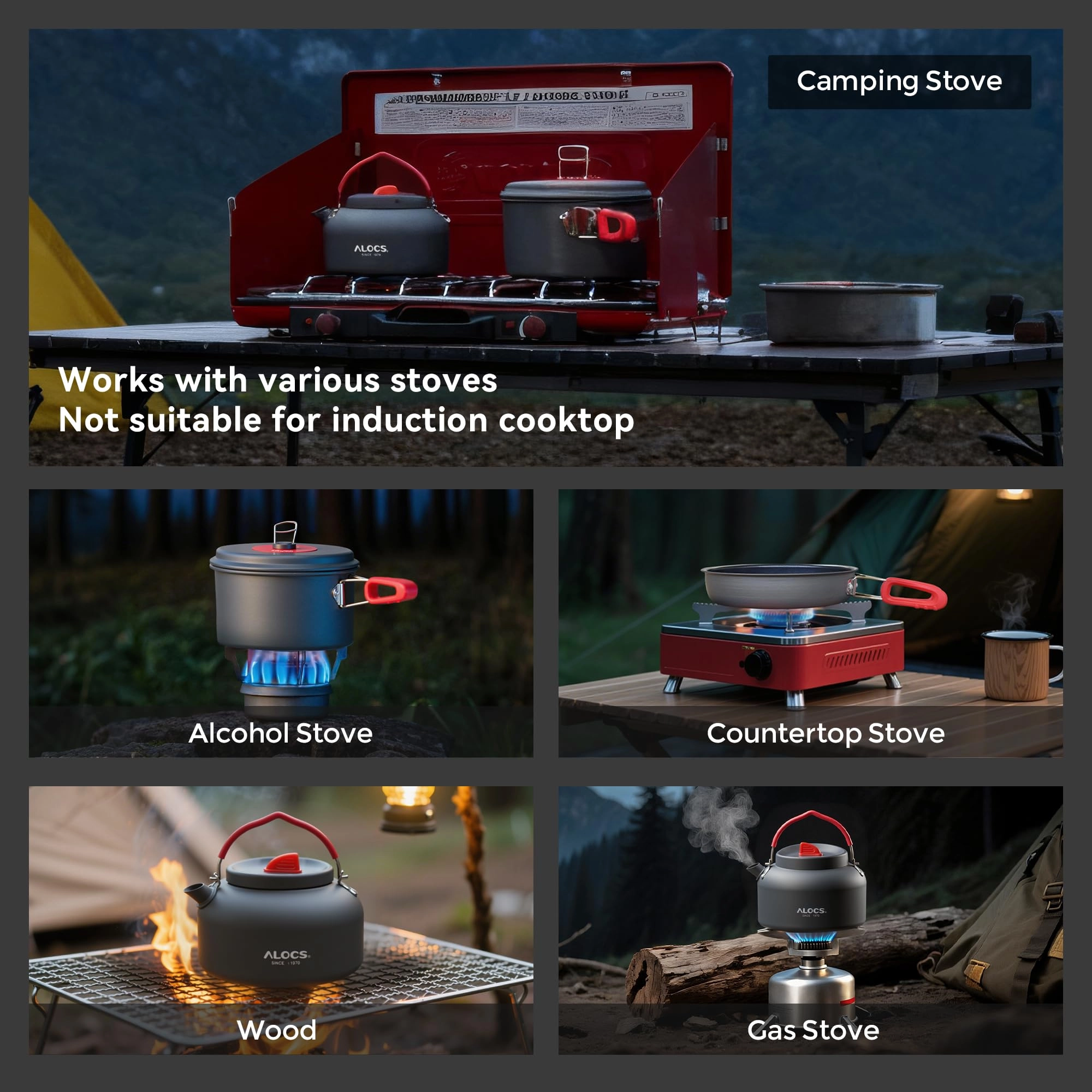 Camping Cookware Set - 3 3.5L 2.2L