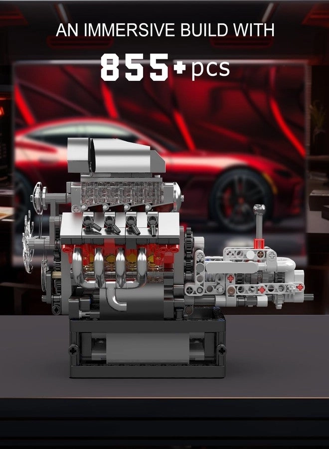 10225 V8 Engine - 8-Cylinder 855+PCS