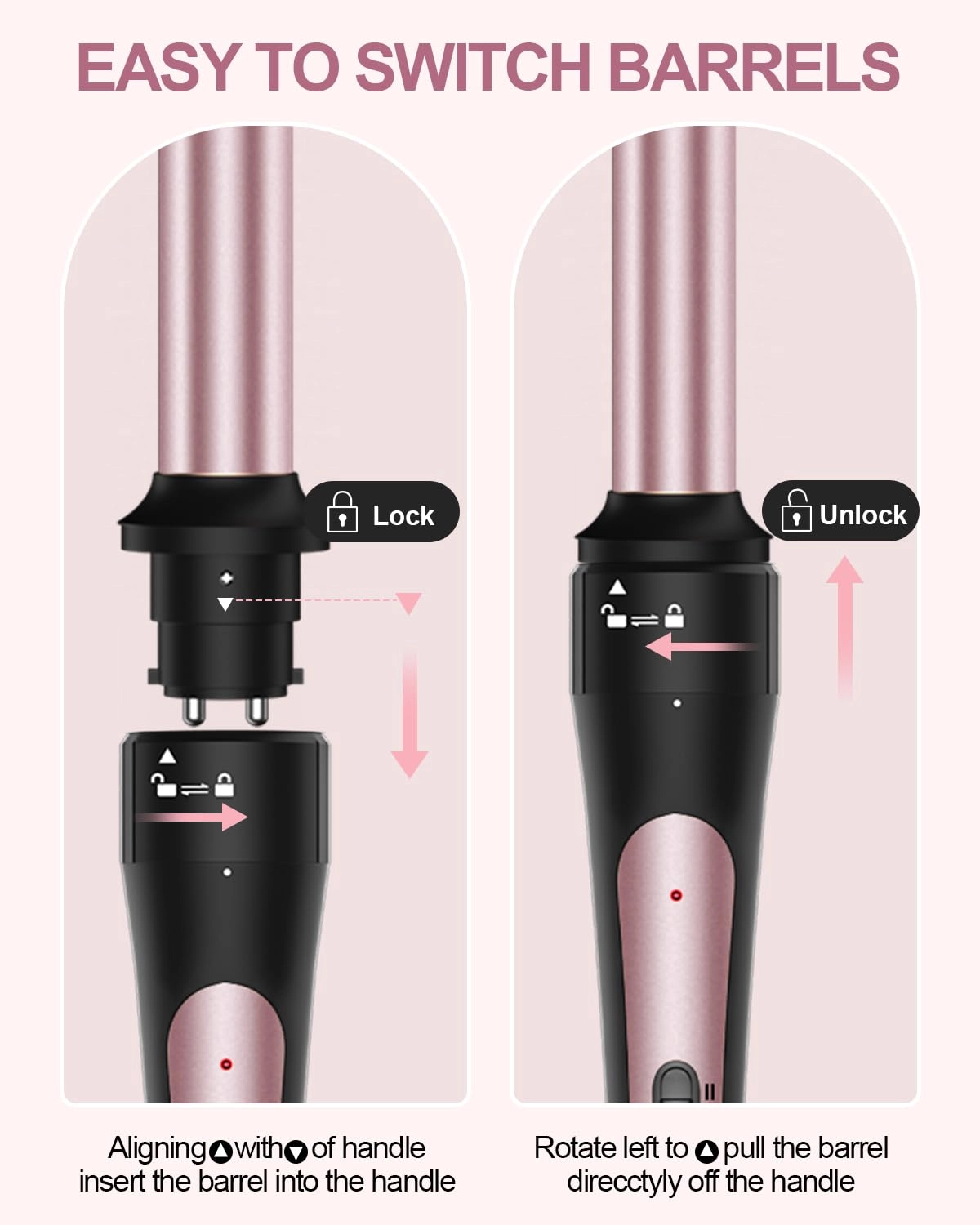 6 in 1 Curling Iron - 0.35"-0.75"-1"-1"-1.25"-1.5"