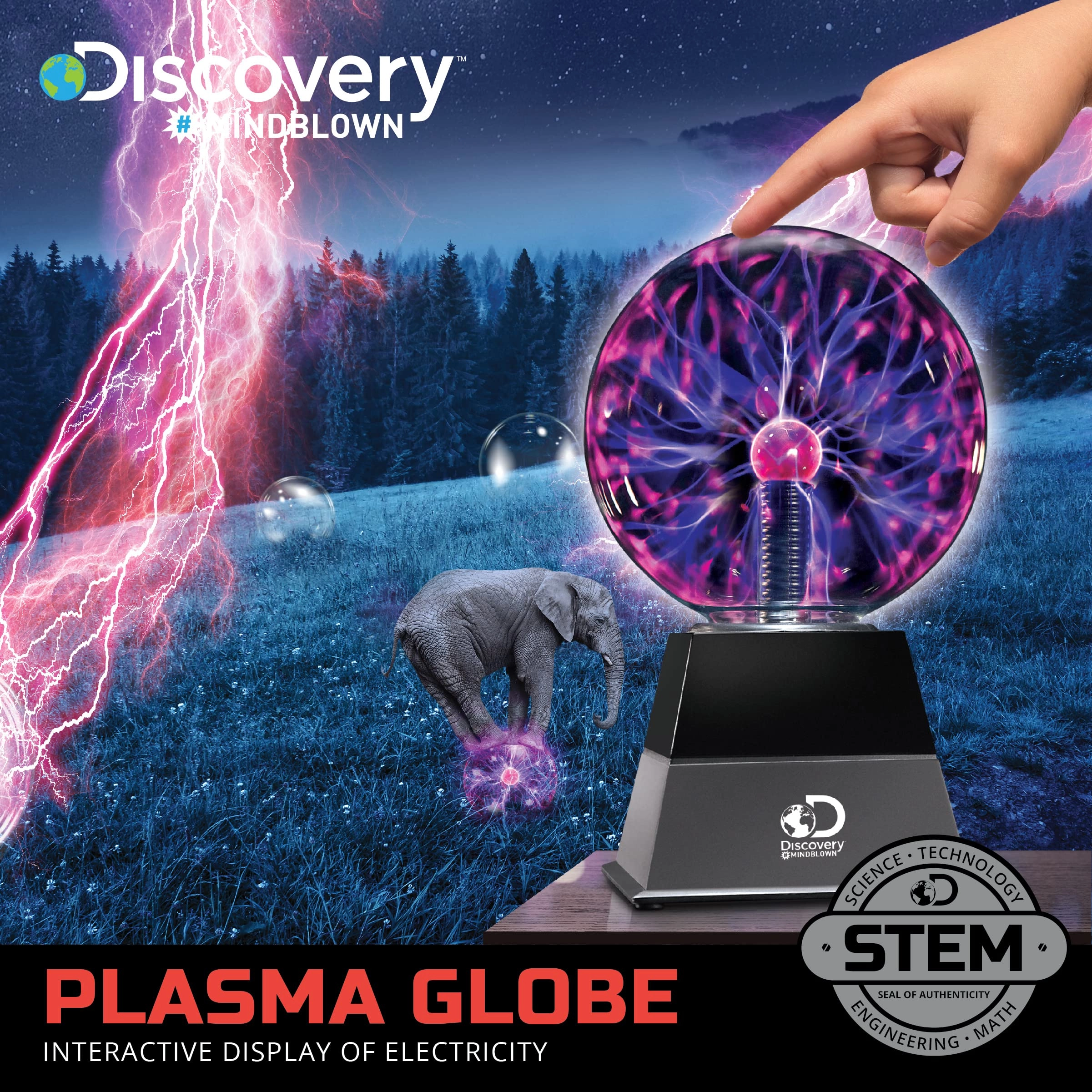 Plasma Globe - Touch & Sound Sensitive White