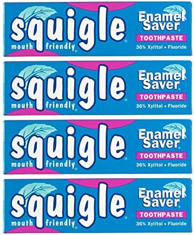 Squigle Enamel Saver Fluoride Peppermint Toothpaste 4 Pack
