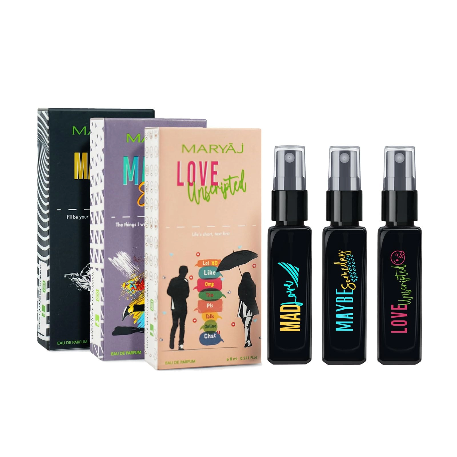 Floressence Perfumes pvt. Ltd Mad Love Eau de Parfum 8ml + Maybe Someday Eau de Parfum 8ml + Love Unscripted Eau de Parfum 8ml