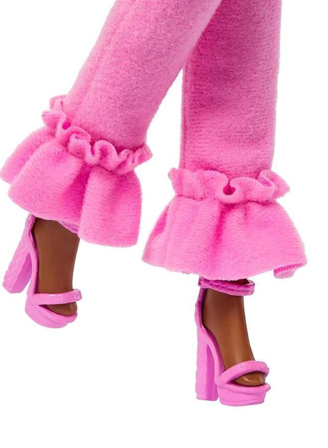 Barbie Deluxe Style Barbiecore Doll - Braided Hair Faux Fur Neck Top Ages 4+