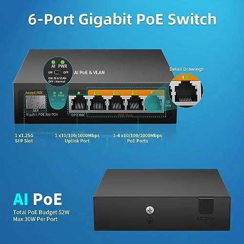 5 Port PoE 6-ports