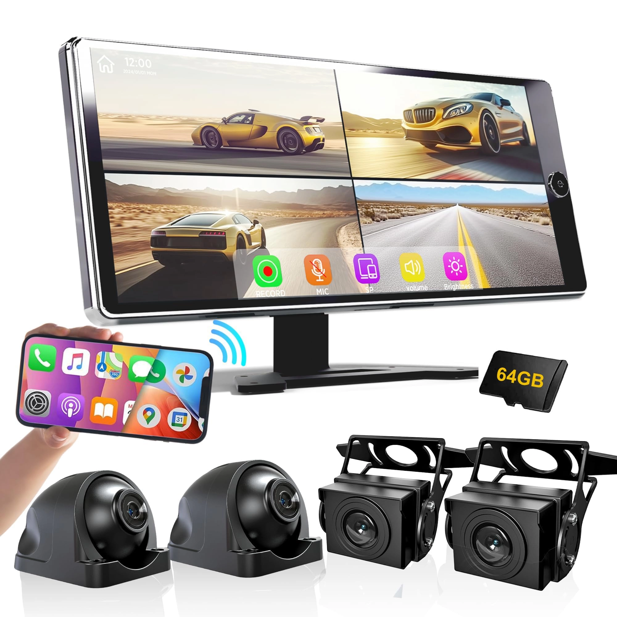 ASLONG AS-YY-DashCam-4CH-X400CARPLAY-SEP - 4K