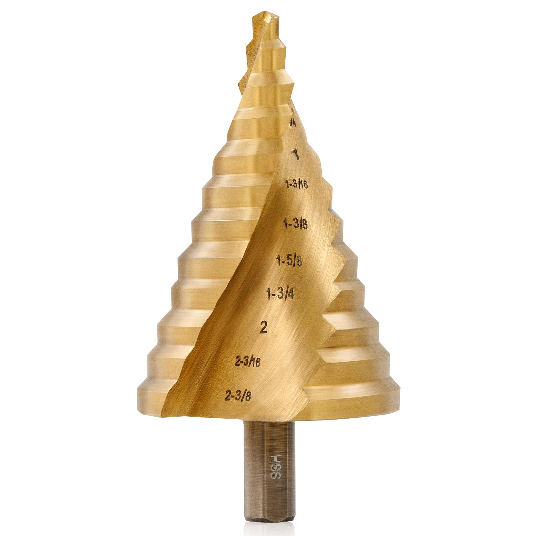 CO-Z HSS Spiral Groove Step Drill Bit - High Speed Steel (HSS) 1 piece(s) 1/4" to 2-3/8" Drill Bit