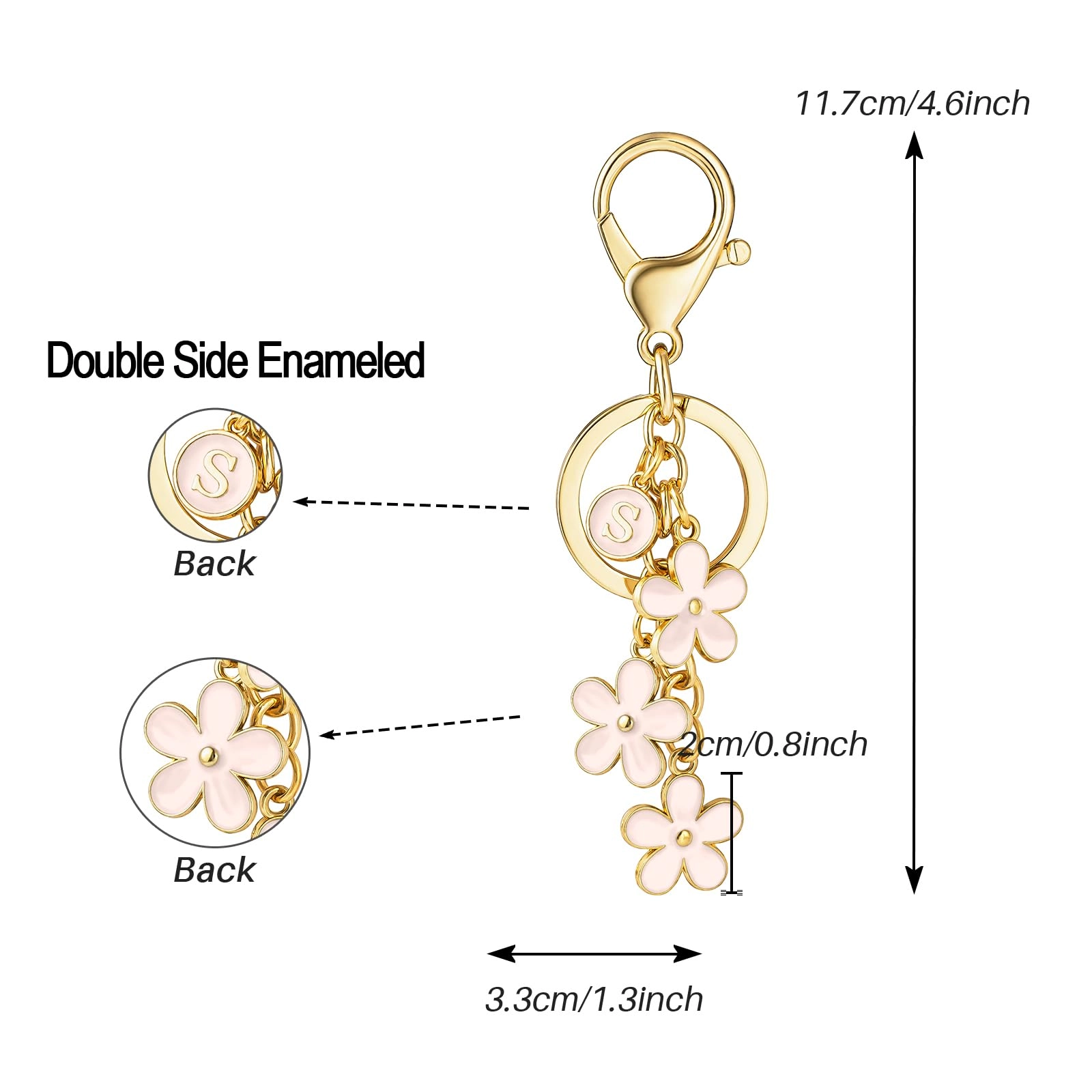 Initial Keychain - Floral