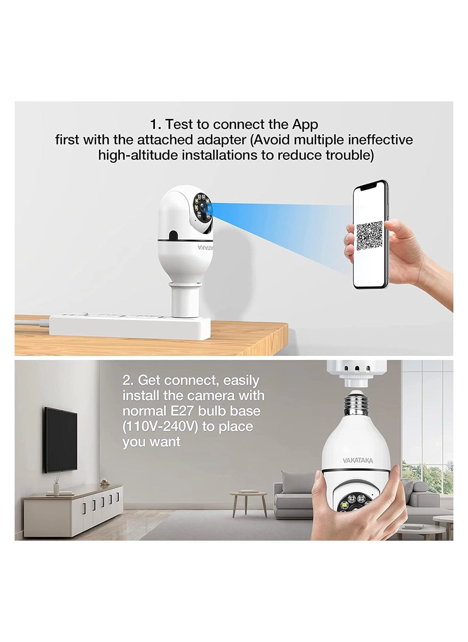 Light Bulb Camera 1080P Pack