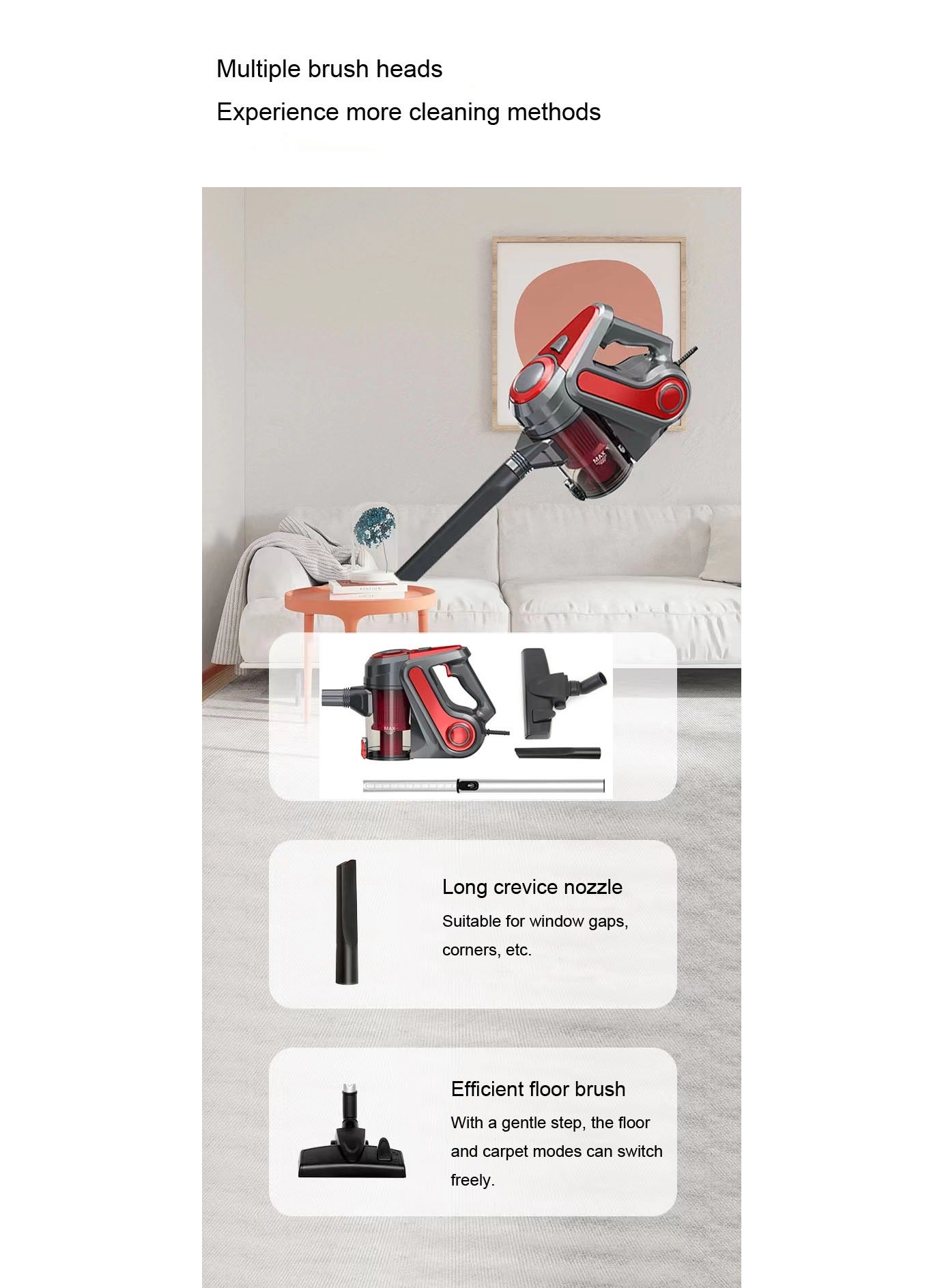 Vacuum Cleaner - 600 W 18000Pa 0.5L