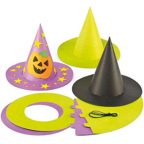 Baker Ross Coloured Witch & Wizard Hats - 29cm Pack of 3 Suitable for 3 years to 9 years