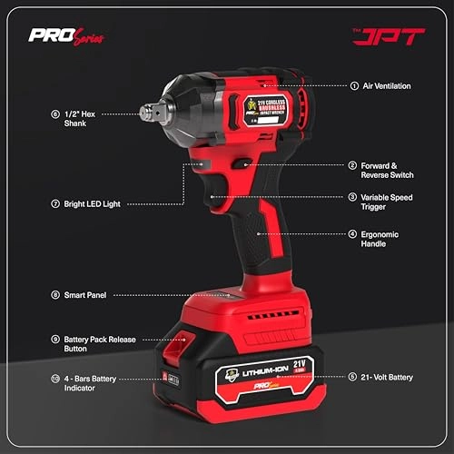 COMBO HEAVY DUTY CORDLESS IMPACT WRENCH - 320Nm 1/2"