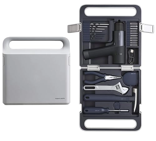 12V Brushless Drill - 30 N-m + Multifunctional Screwdriver + Claw Hammer + Tape Measure - 3 metre + Needle Nose Pliers + Adjustable Tensioner - 25 mm + S2 Steel Bit Set