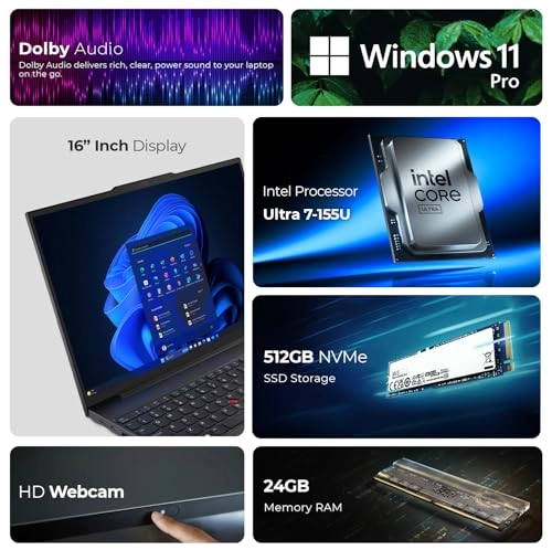 ThinkPad E16 21MA001SGR+ANC - 16'' Core Ultra 7-155U 16GB 512GB SSD