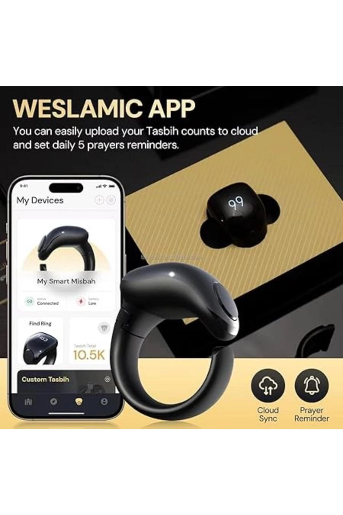 Smart Tasbih Counter Ring
