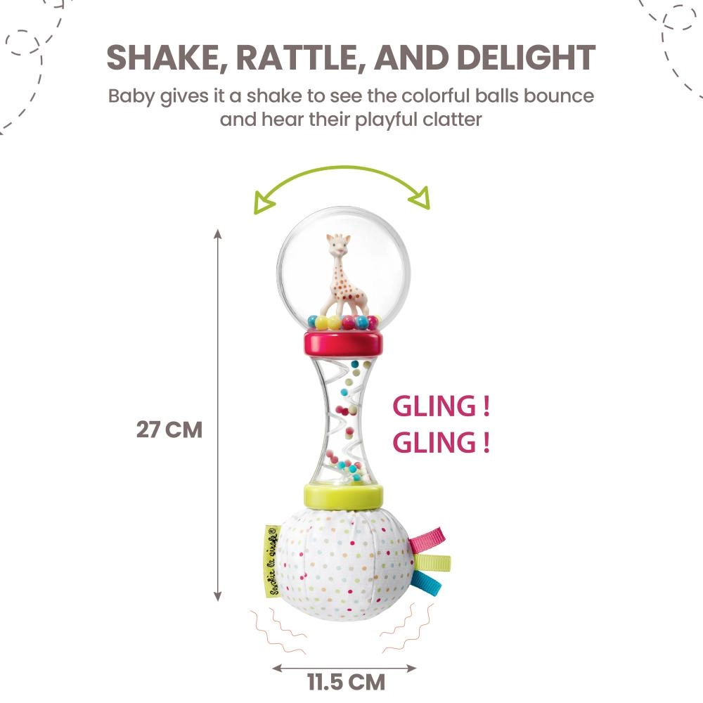 Il Etait Une Fois Soft Maracas Rattle - Suitable for 3 months & above SPFT FABRIC WITH CRINKLY PAPER