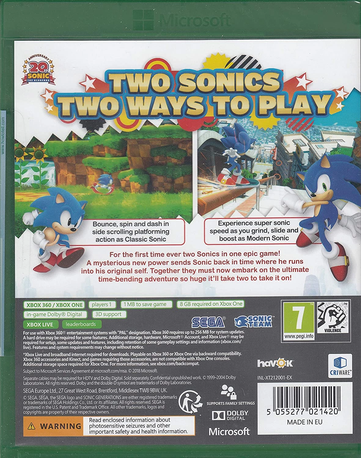 Sonic Generations - Xbox One/Xbox 360