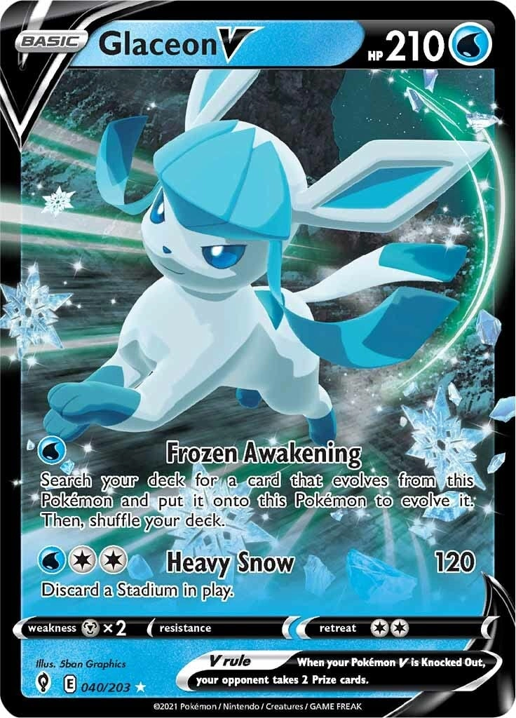 Pokemon USA, Inc. Glaceon V - 040/203 - Ultra Rare