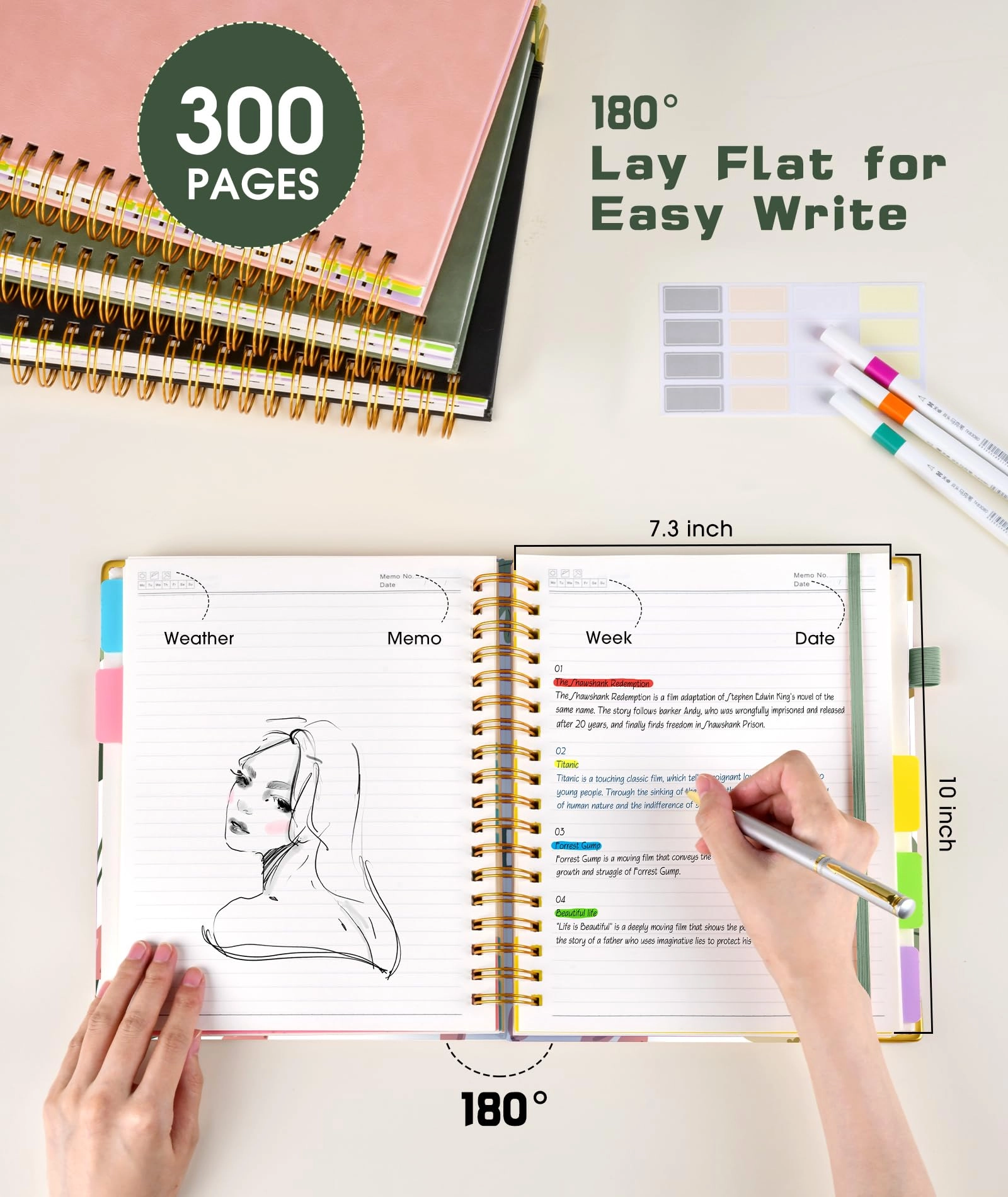Spiral Notebook Large Hardcover - Lined 150 Sheets