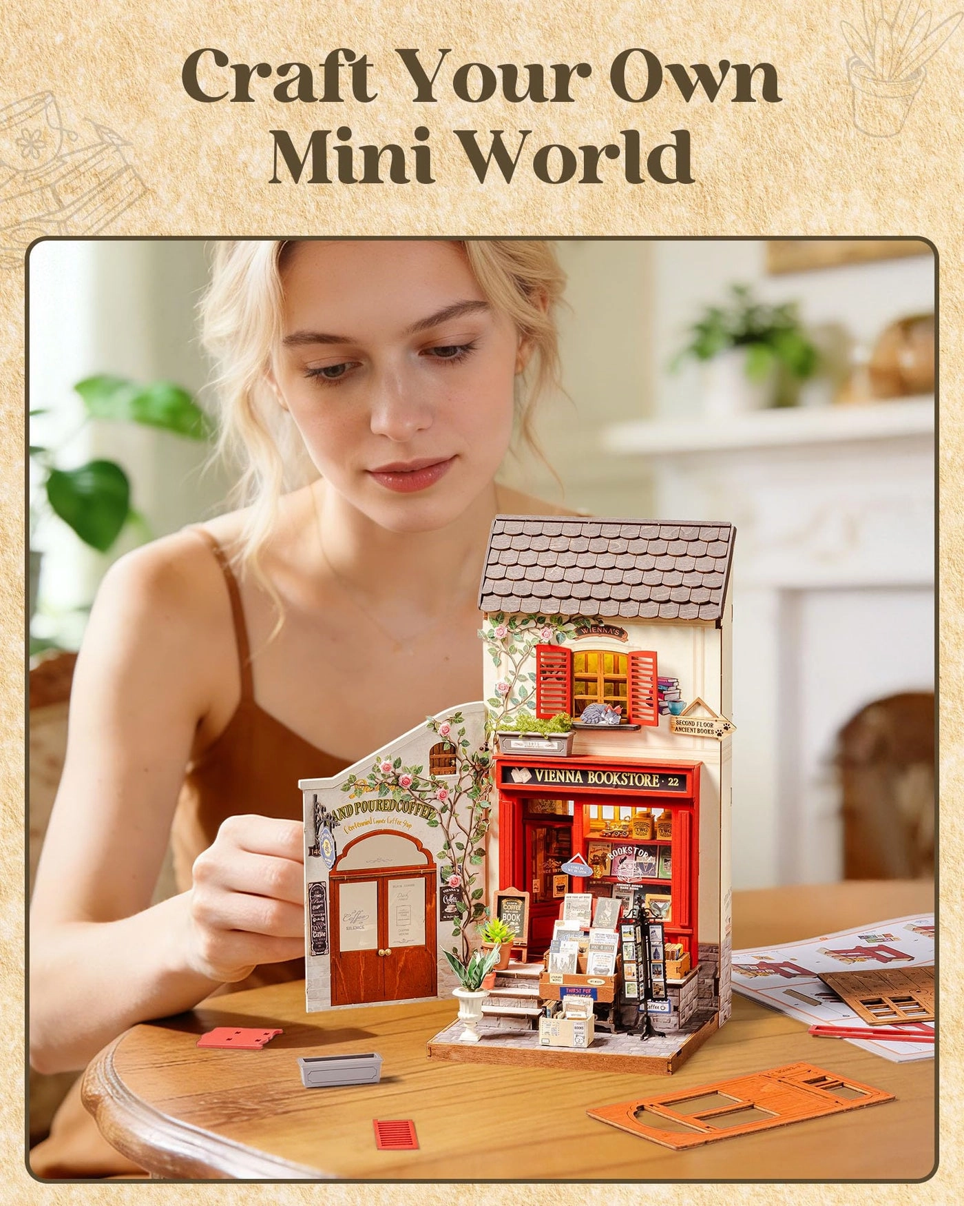 DIY Miniature House Kit - Vienna Bookstore 1:12