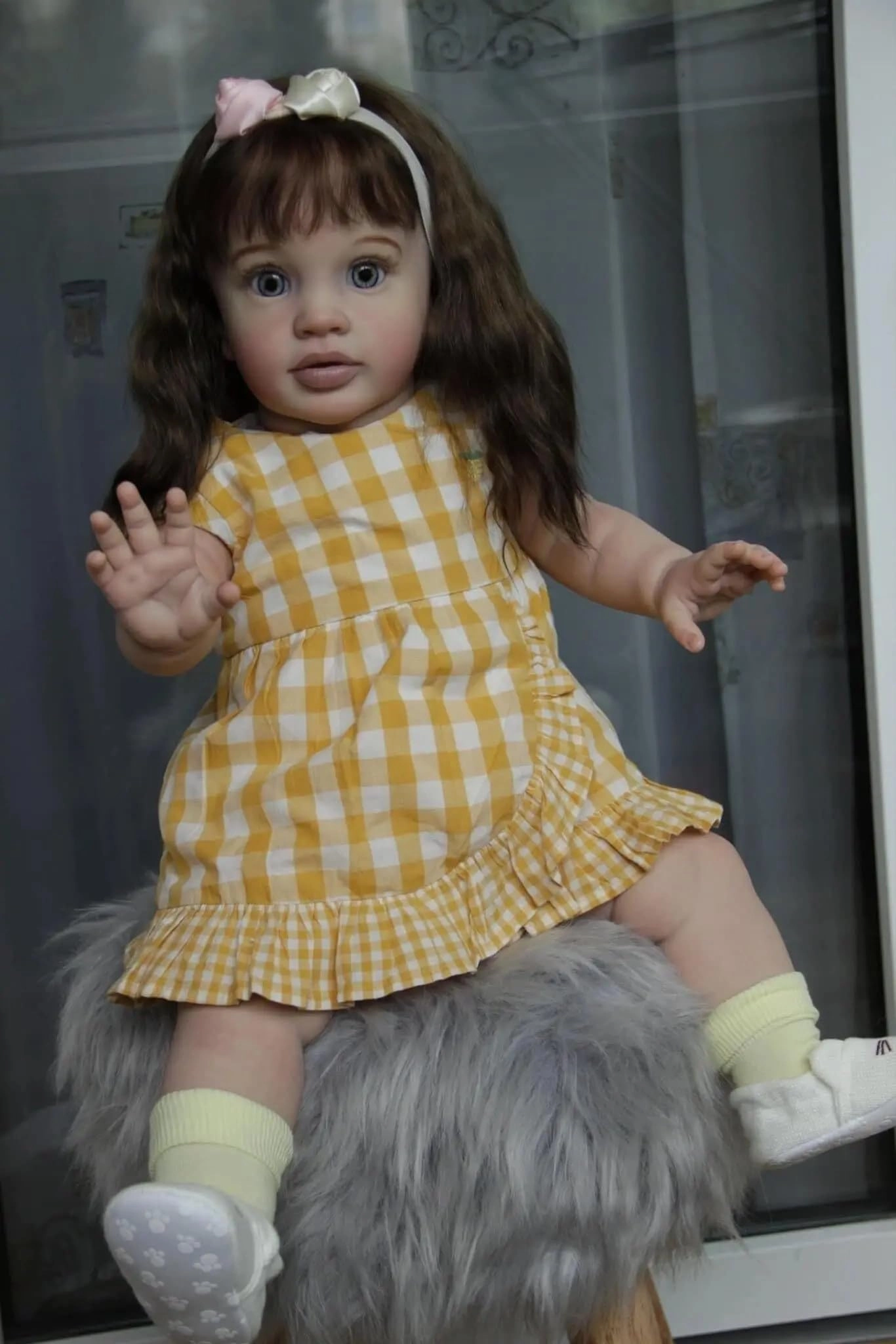 Reborn Baby Doll - 26 inch Hand Rooted Curly Hair Weighted Body Ages 3+
