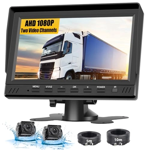 Backup Camera - 720P Night Vision + AHD Monitor - 7 inch Bluetooth