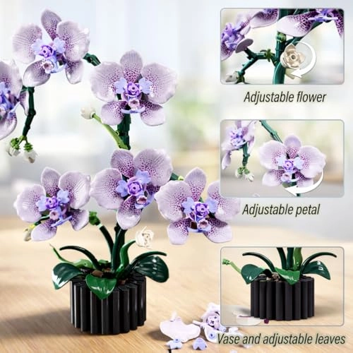 Orchid Building Block Set (13115) - Phalaenopsis Compatible with Lego