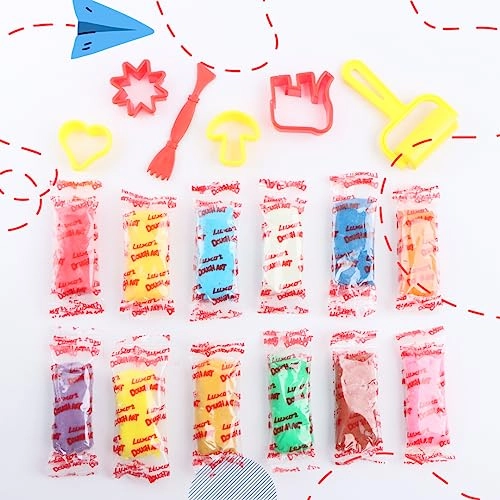 Doodles My Creative Modeling Dough Bucket - 12 Assorted Colours Dough, 1 Roller, 1 Plastic Knife & 4 Impression Moulds