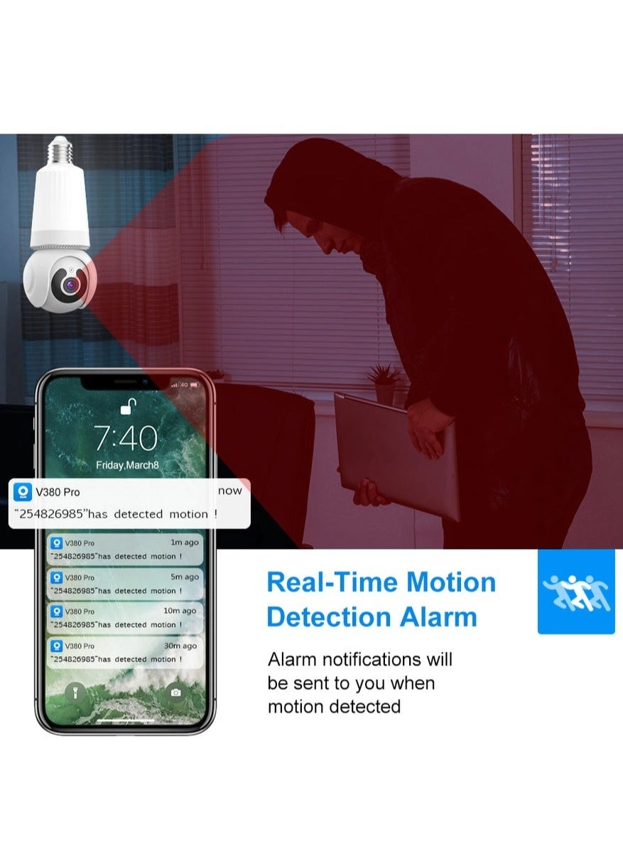 Wireless Light Bulb Camera 1080P