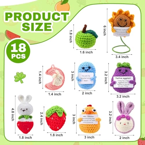 Emotional Crochet Dolls - 18 Pcs Multiple Colors Handmade