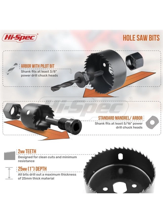 Hole Saws - 21pc + Brad Points + Spade Drill Bit