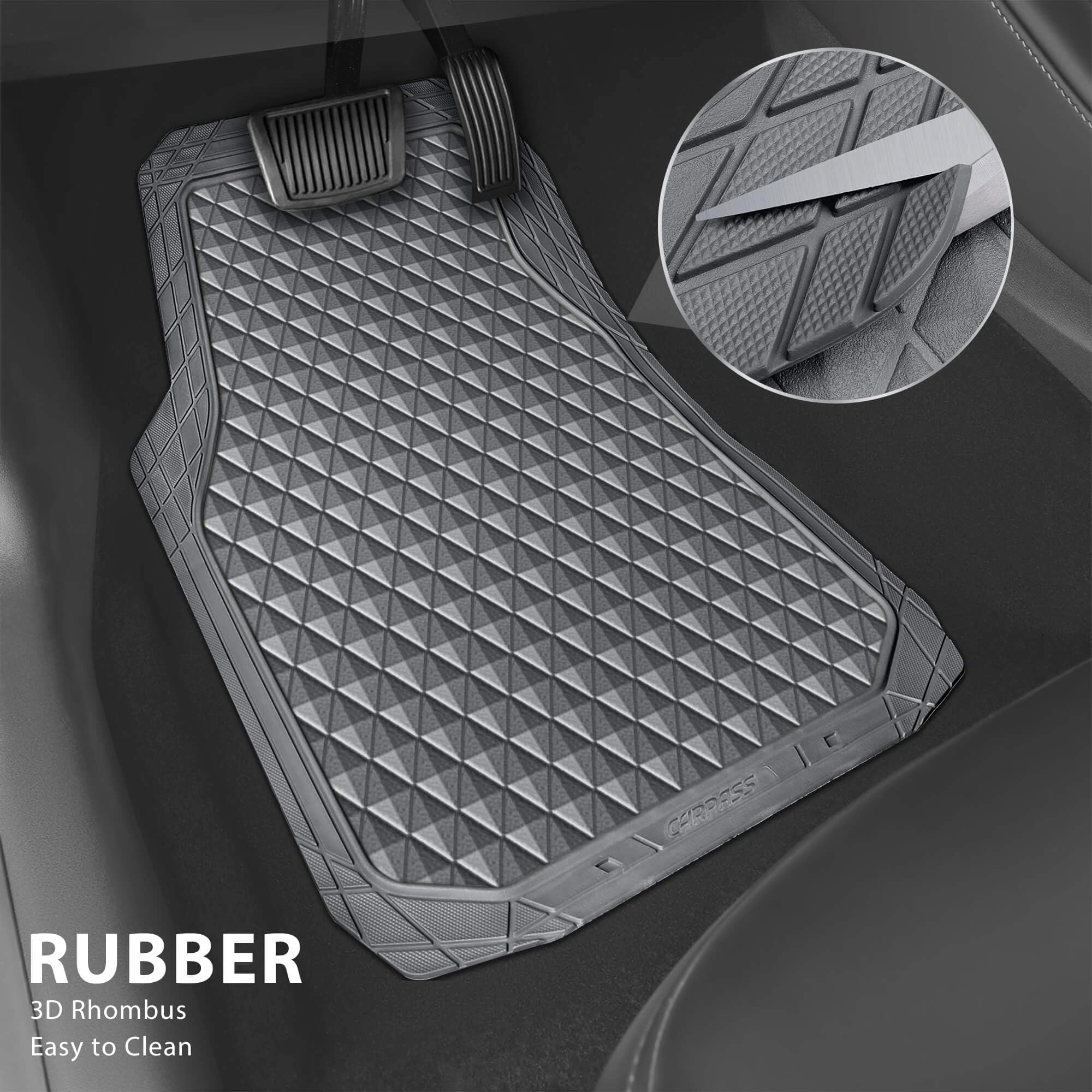Floor Mats - Gray Rubber 4 Pcs