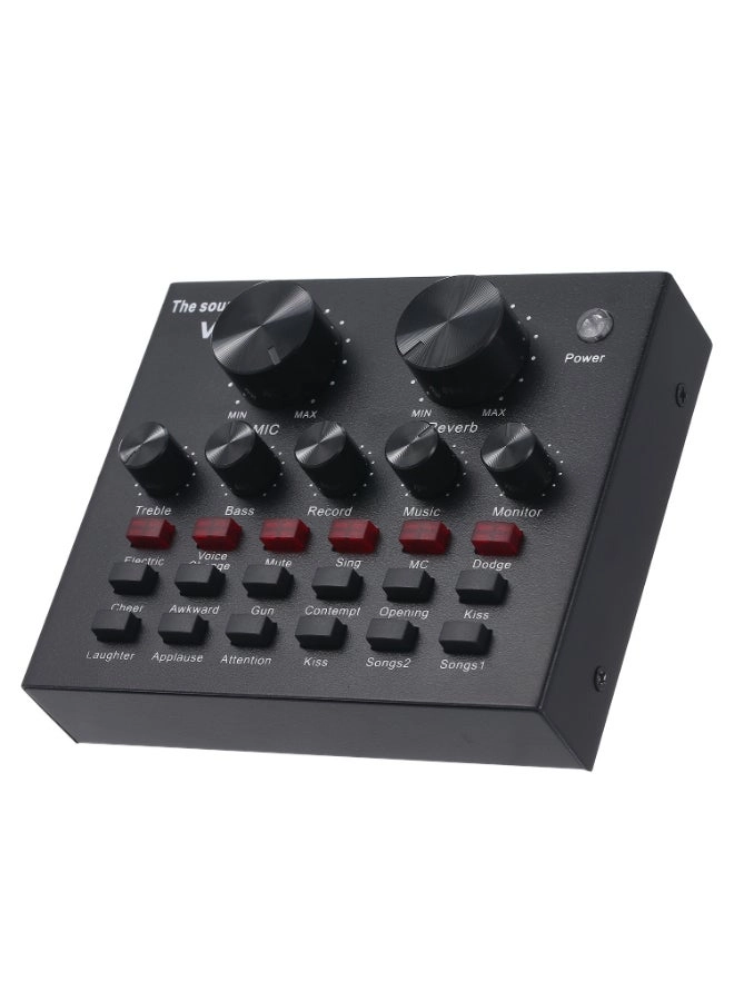 Sound Card for Audio Broadcast - USB 12 sound effects 6 modes Bluetooth