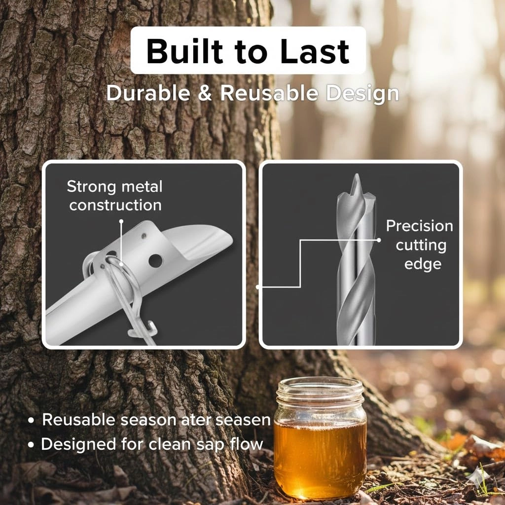Maple Syrup Spiles - Stainless Steel 2 piece(s) + Maple Tree Tapping Drill Bit