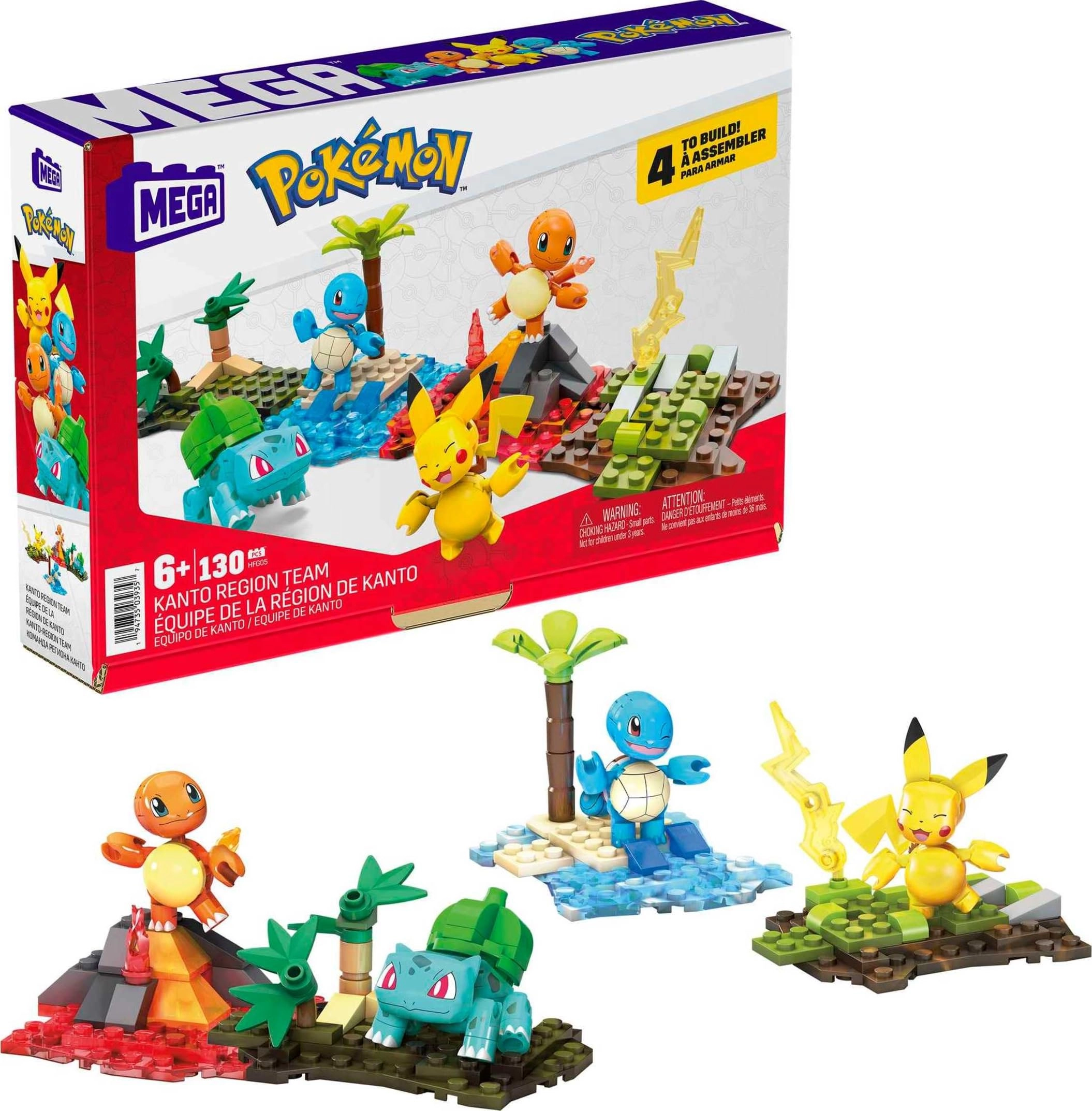 MEGA Pokemon Kanto Region Team Construction Set