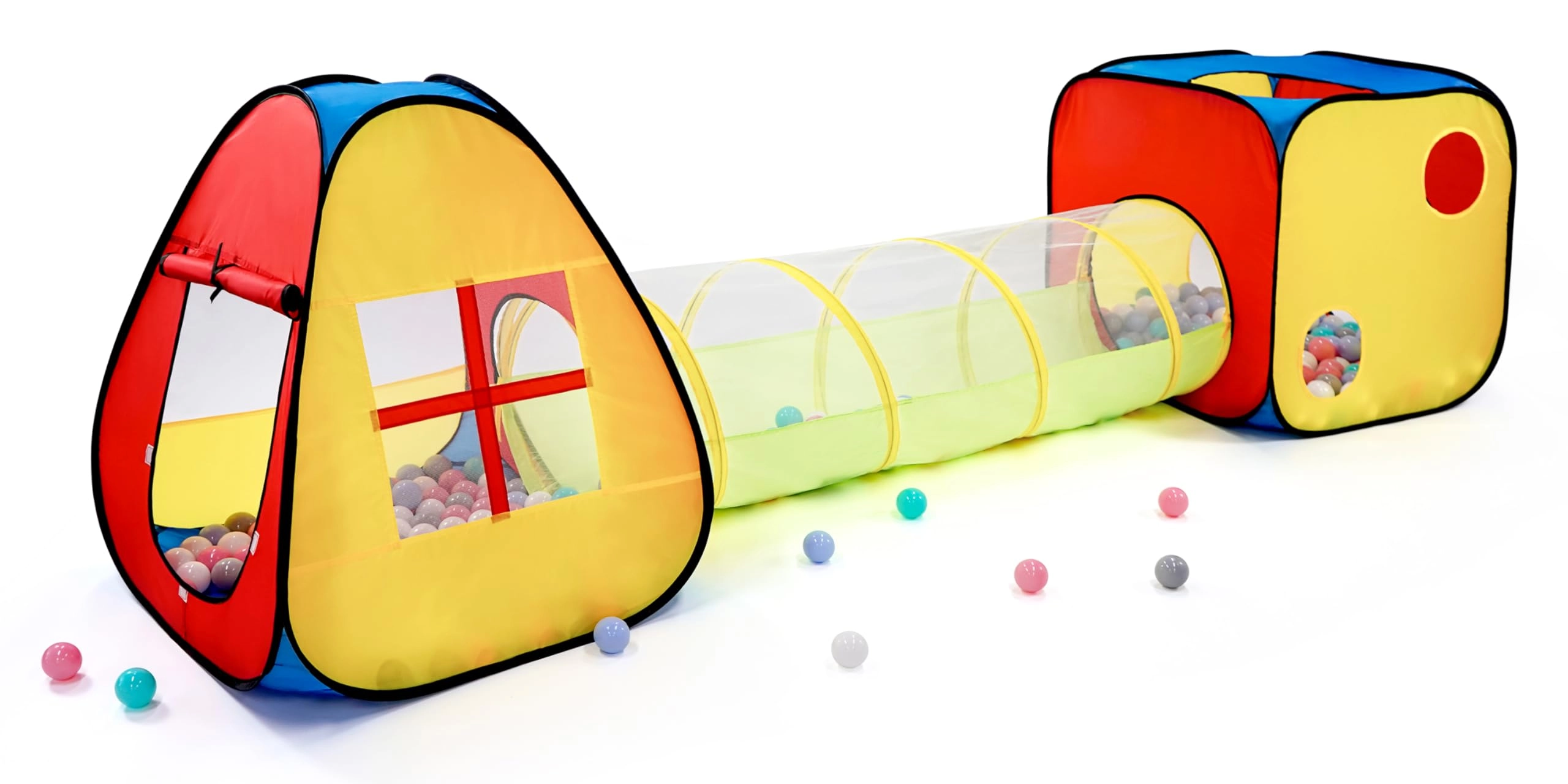 tiktent Pop Up Kids Play Tent - 3 in 1 Tunnel Ball Pit