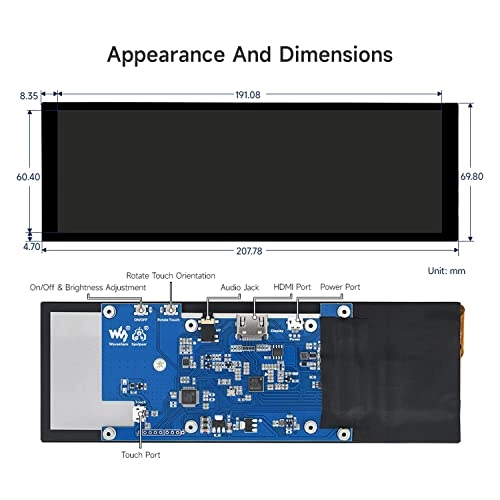 DHX-7.9inch-LCD-Touch-screen - 7.9 Inches 400(H) x 1280(V) pixels