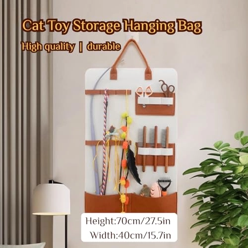 Cat Toy Storage Hanging Bag - Polyester