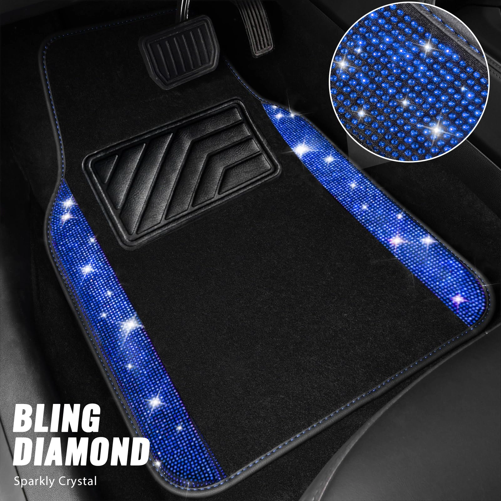 Bling Diamond Car Mats - 4.0 Count Universal Fit