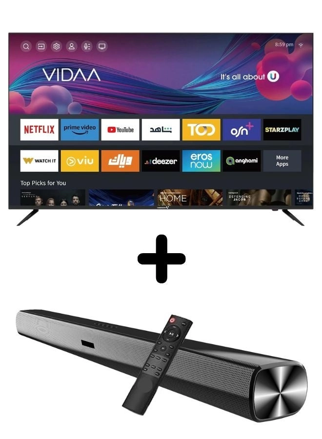 Videocon E55ELVD1100+SOUNDBAR - 55 in Bundle