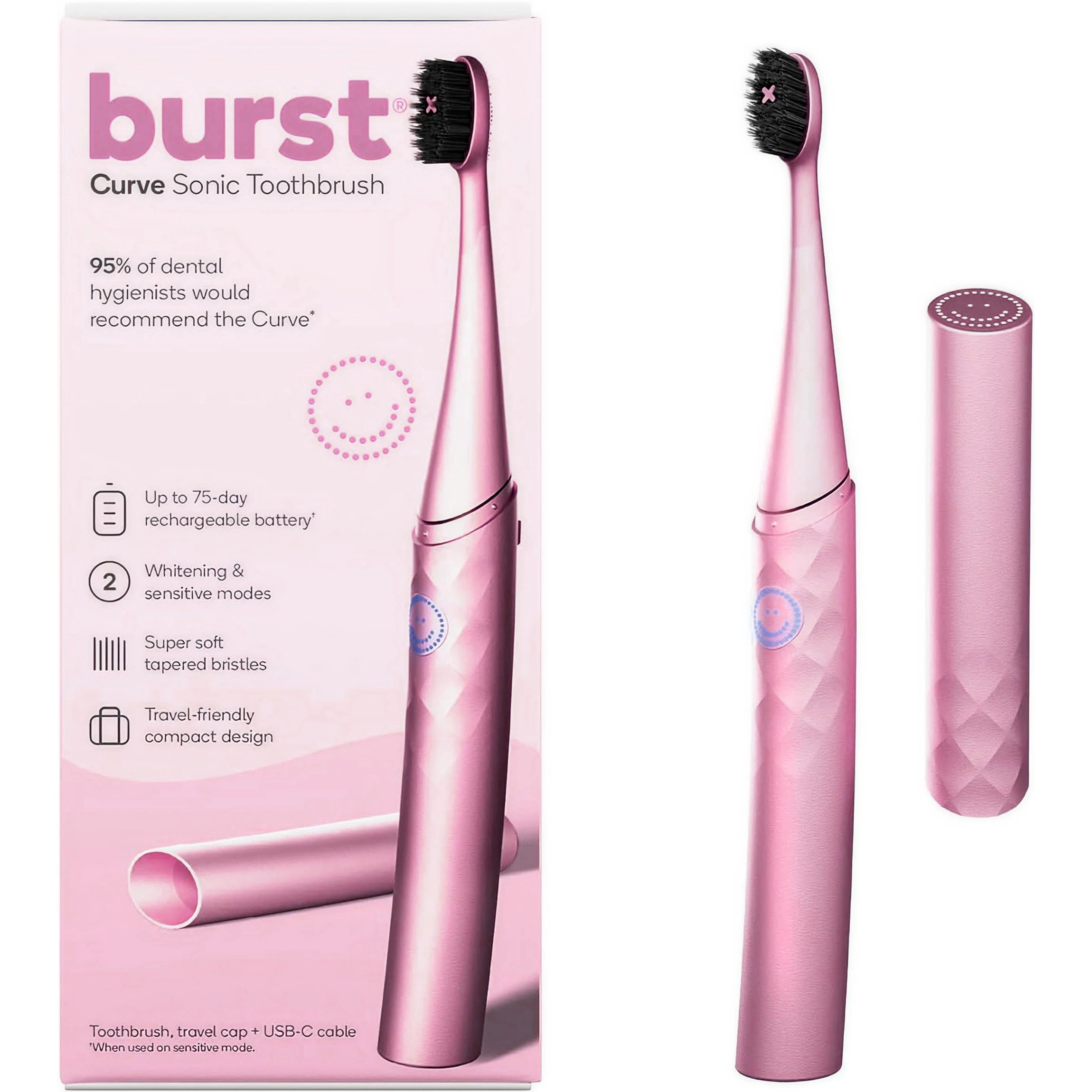 BURST Nova Toothbrush - 2 Pack Pink & Green Sonic 18000 VPM