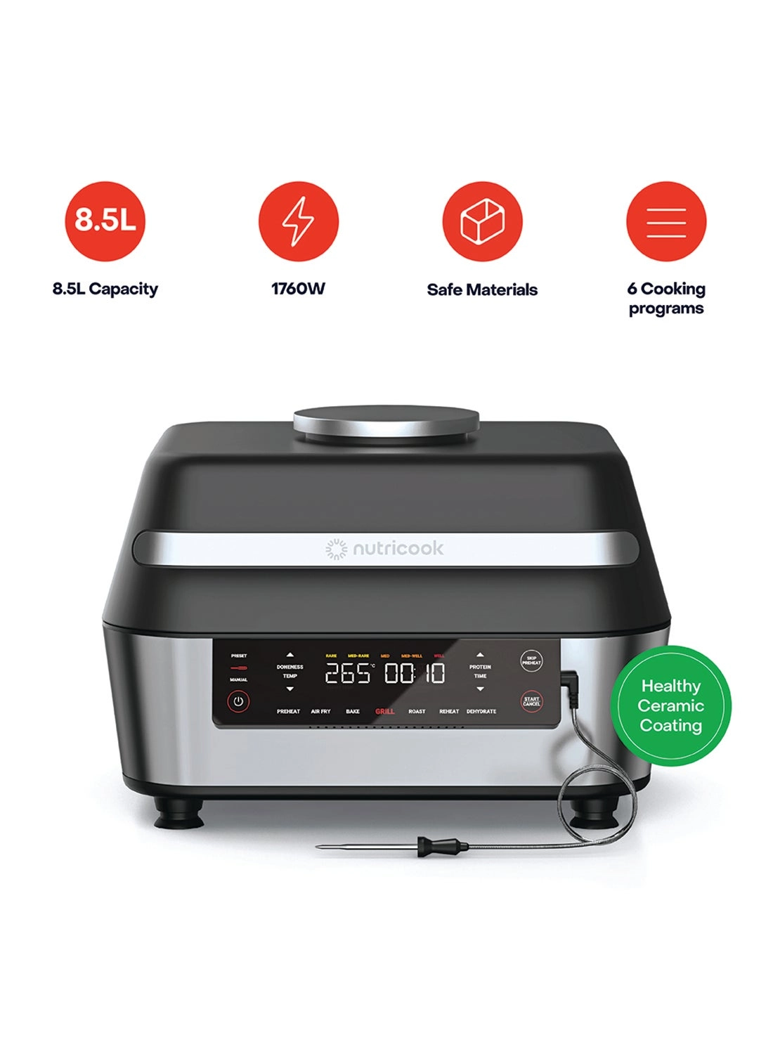 nutricook Smart Indoor Grill/Air Fryer NC-AFG960
