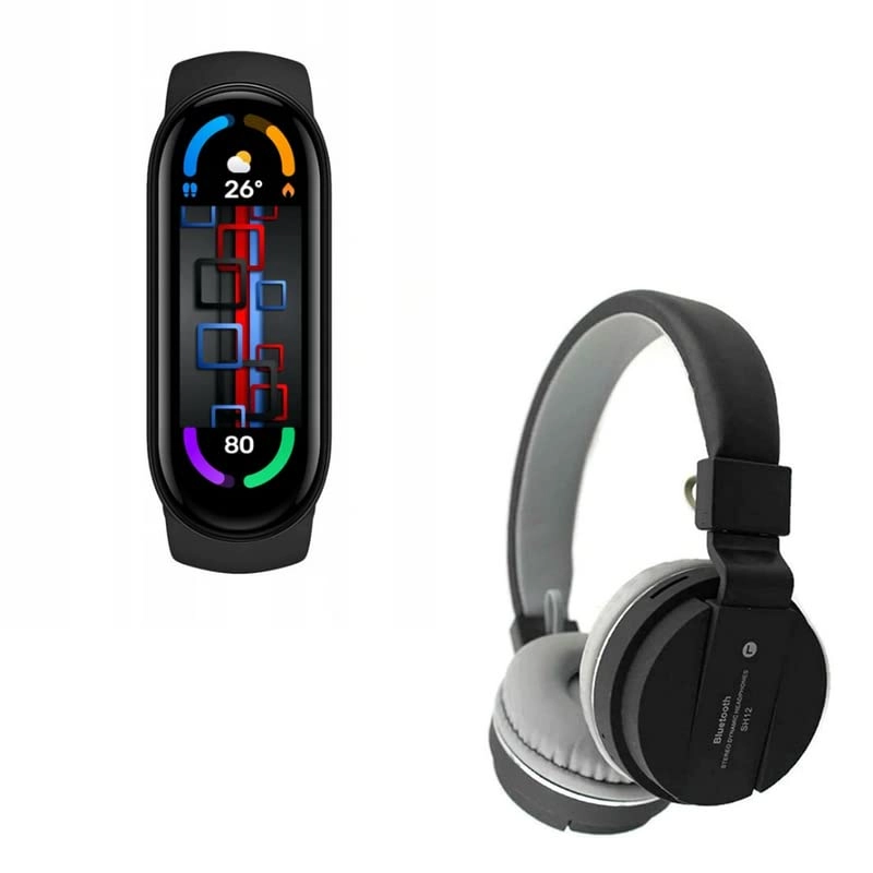 Lapras M6 - Smart Fitness Band + On-Ear Bluetooth Wireless Headphone