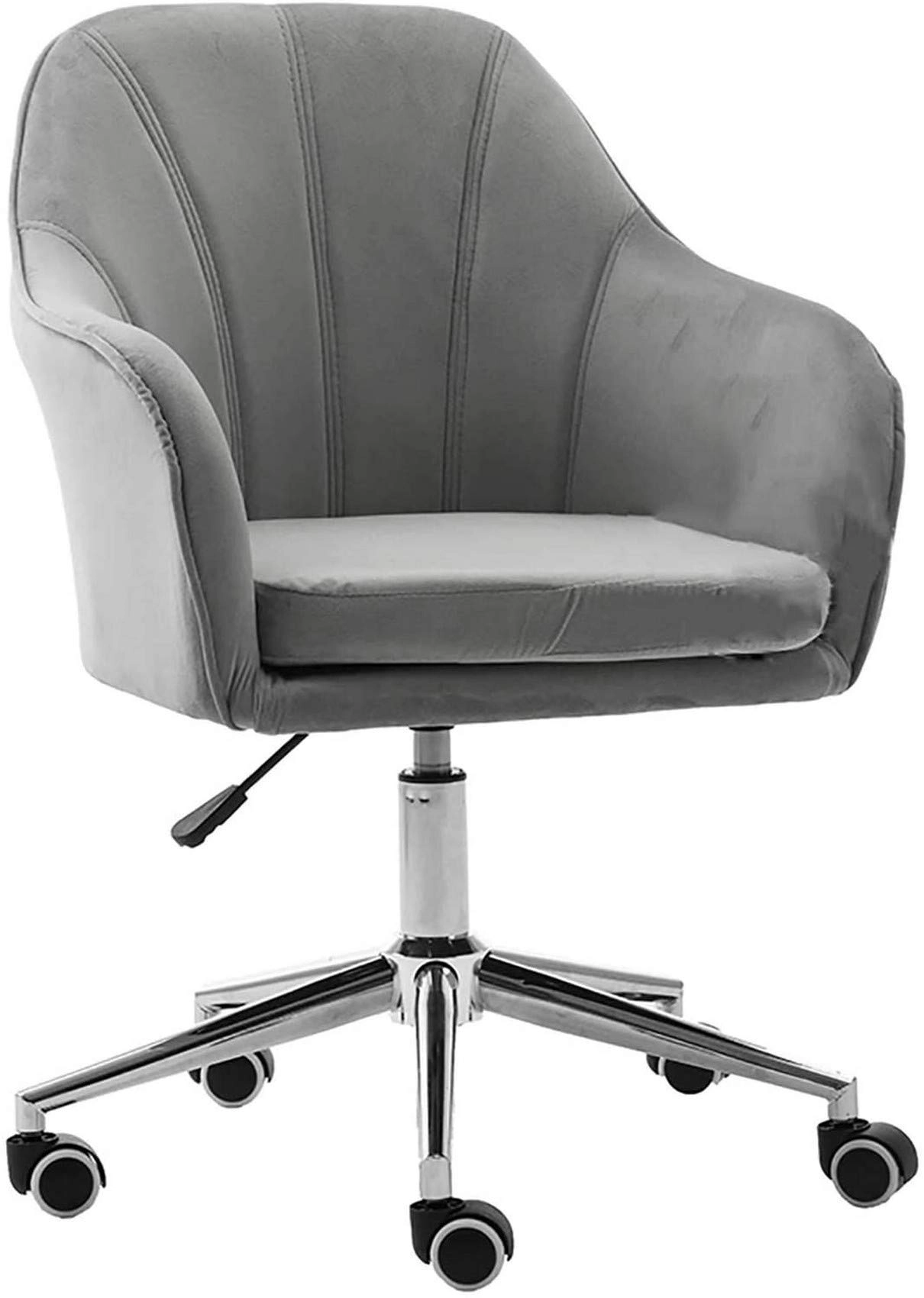Velvet Task Chair - Adjustable Swivel Rolling Purple