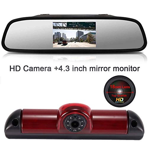 Brake Light Reversing Camera + Rear View Mirror Monitor - Night vision 628 x 586 pixels