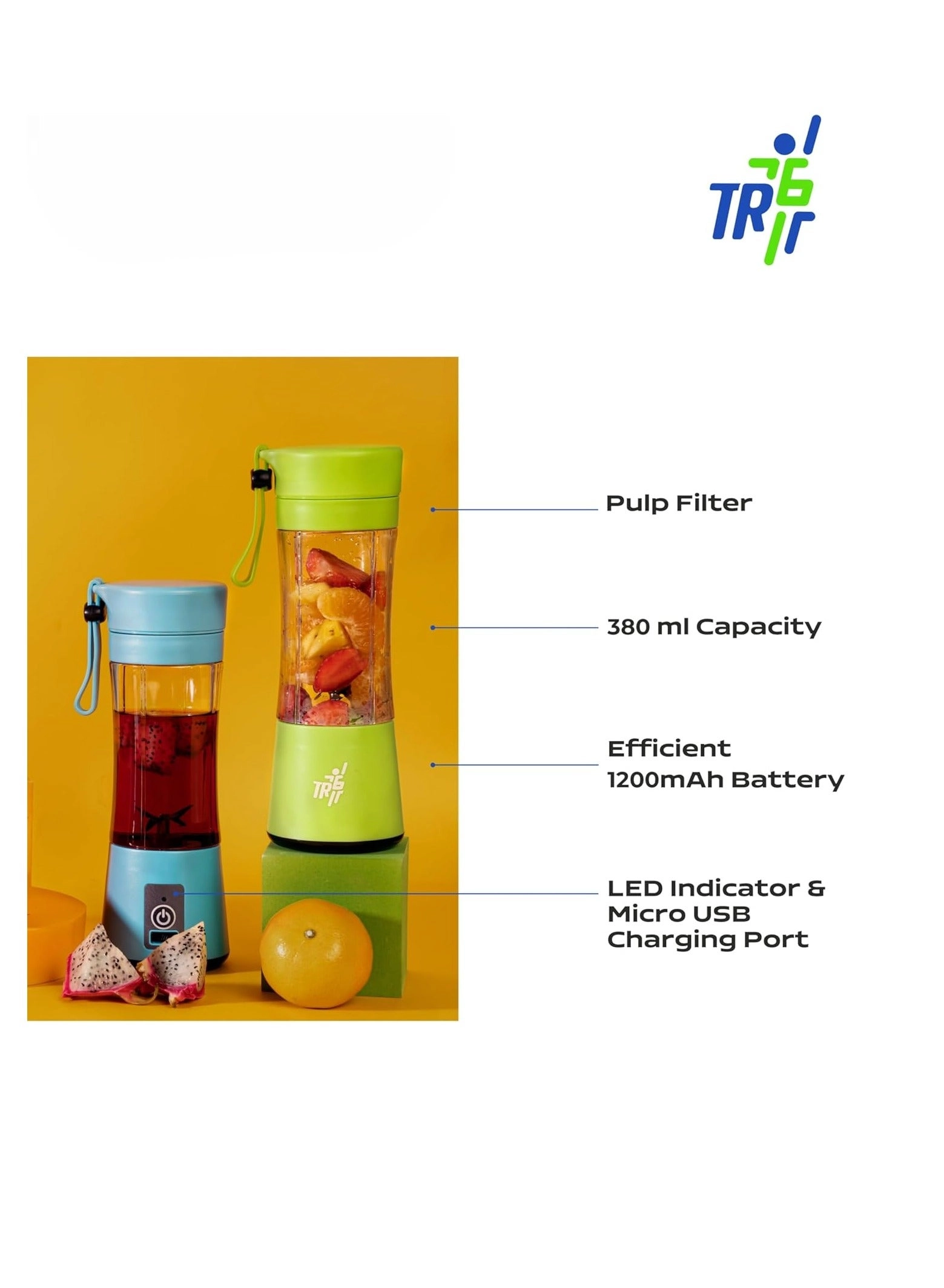 Blendmate Eco - Portable, Self-cleaning, 6x 304 Stainless Steel Blades