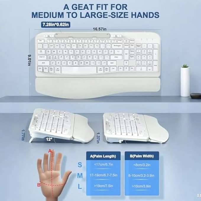 ERGONOMIC WIRELESS KEYBOARD - Wireless