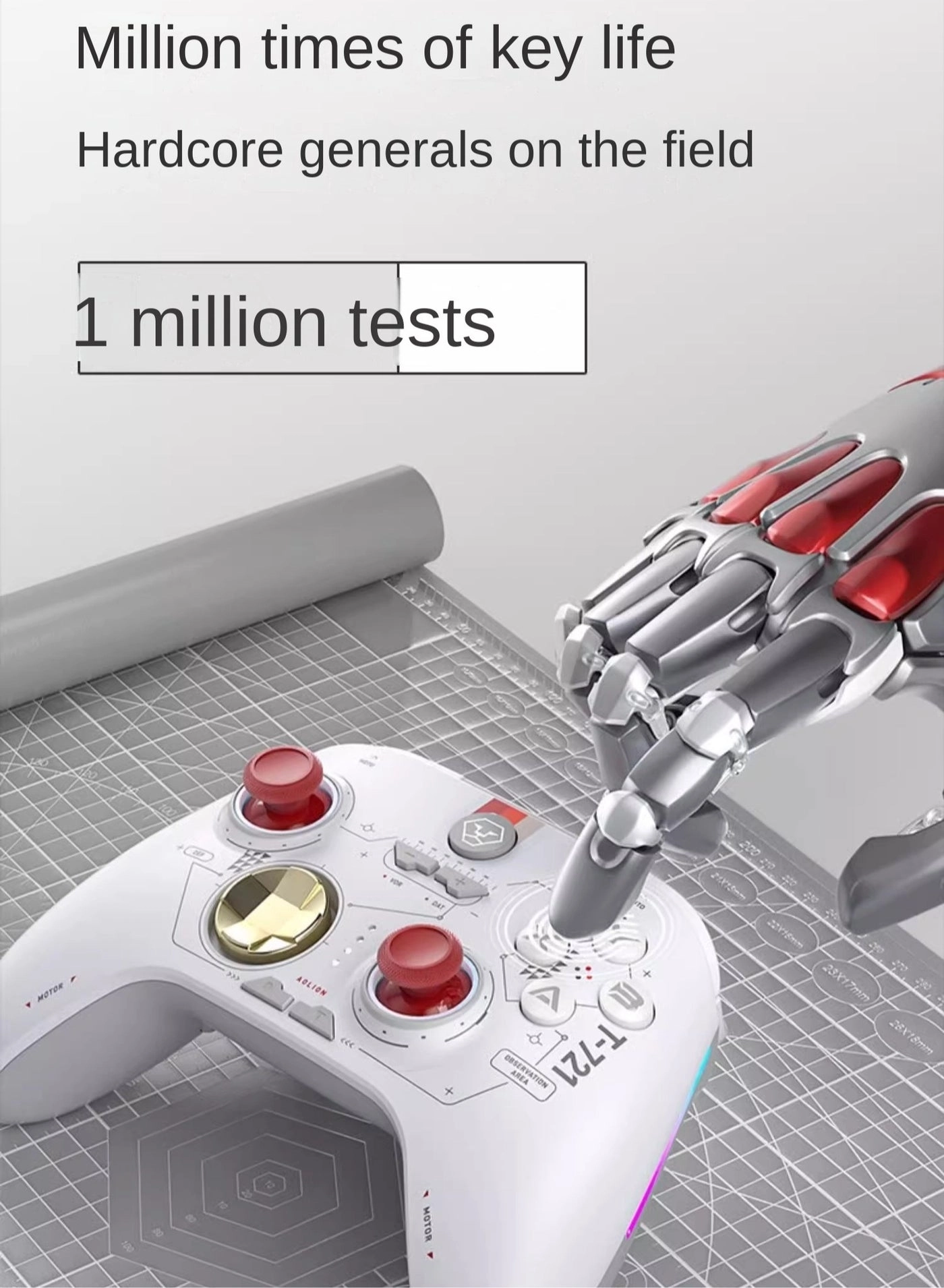 Hall Linear Trigger Gaming Controller - White