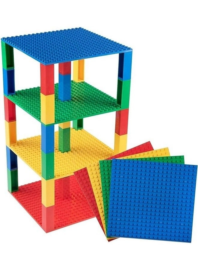Classic Stackable Baseplates - 4 Base Plates 6x6 Inches