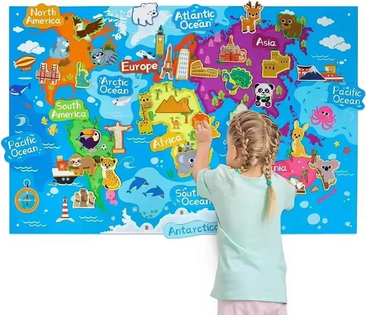 Y&D Felt World Map Board Game Set