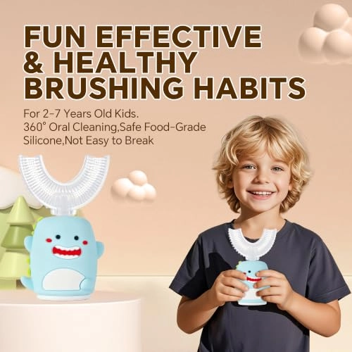 Kids Sonic Electric Toothbrush - U Shaped IPX7 5 Modes